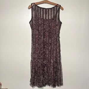 Sandra Darren Y2K Paisley Mesh Dress